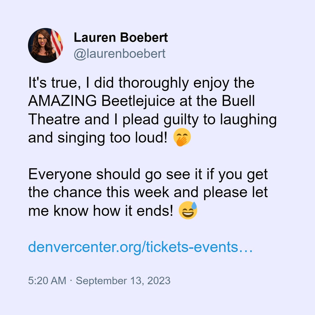 lauren boebert tweet Beetlejuice