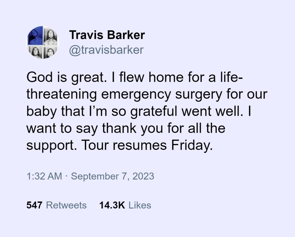 travis barker tweet